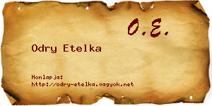 Odry Etelka névjegykártya